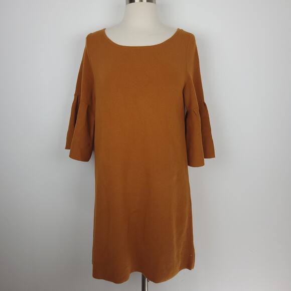 Moth Anthropologie Honey Caramel Chester Knit Sweater Dress Bell Sleeves Small - Picture 11 of 11